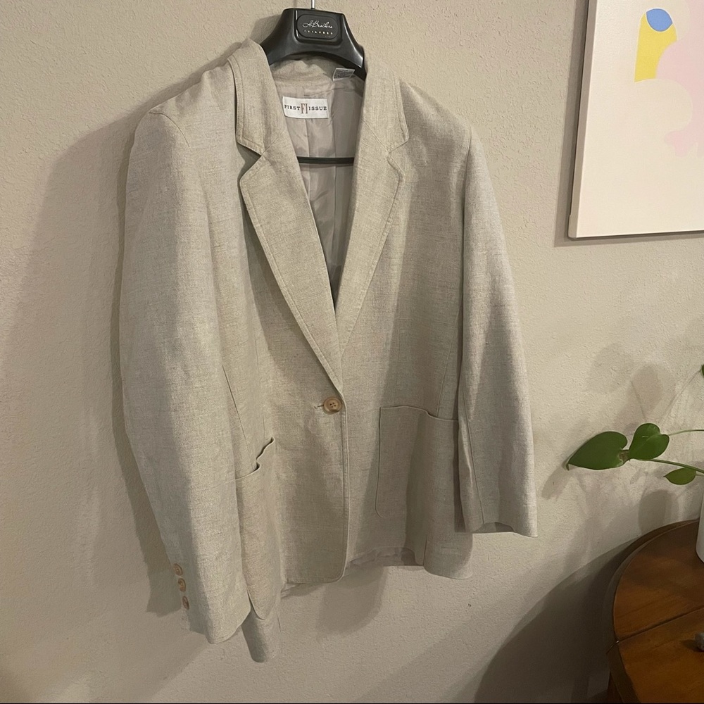 Cream Linen Blazer